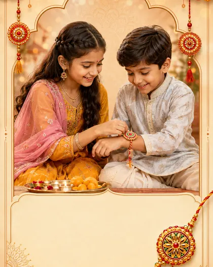 Raksha Bandhan — India - Gujarat — Raksha Bandhan AI poster reference
