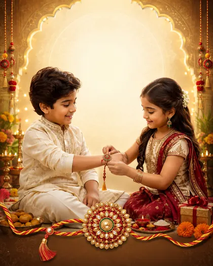 Raksha Bandhan — India - Bengal — Raksha Bandhan AI poster reference