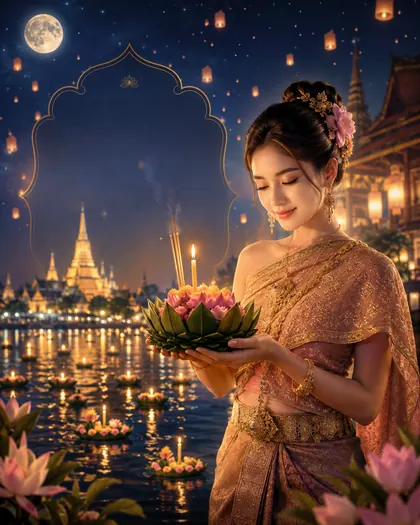 Loy Krathong — Thailand — Loy Krathong AI poster reference