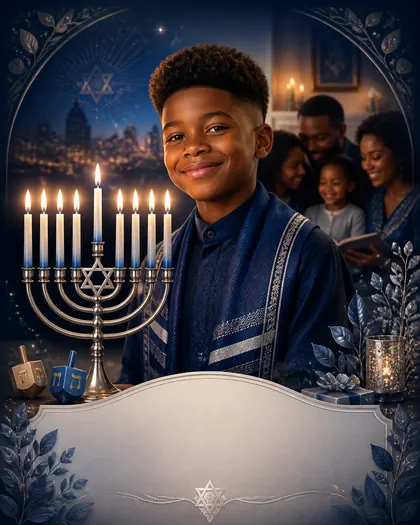 Hanukkah — USA / African diaspora — Hanukkah AI poster reference