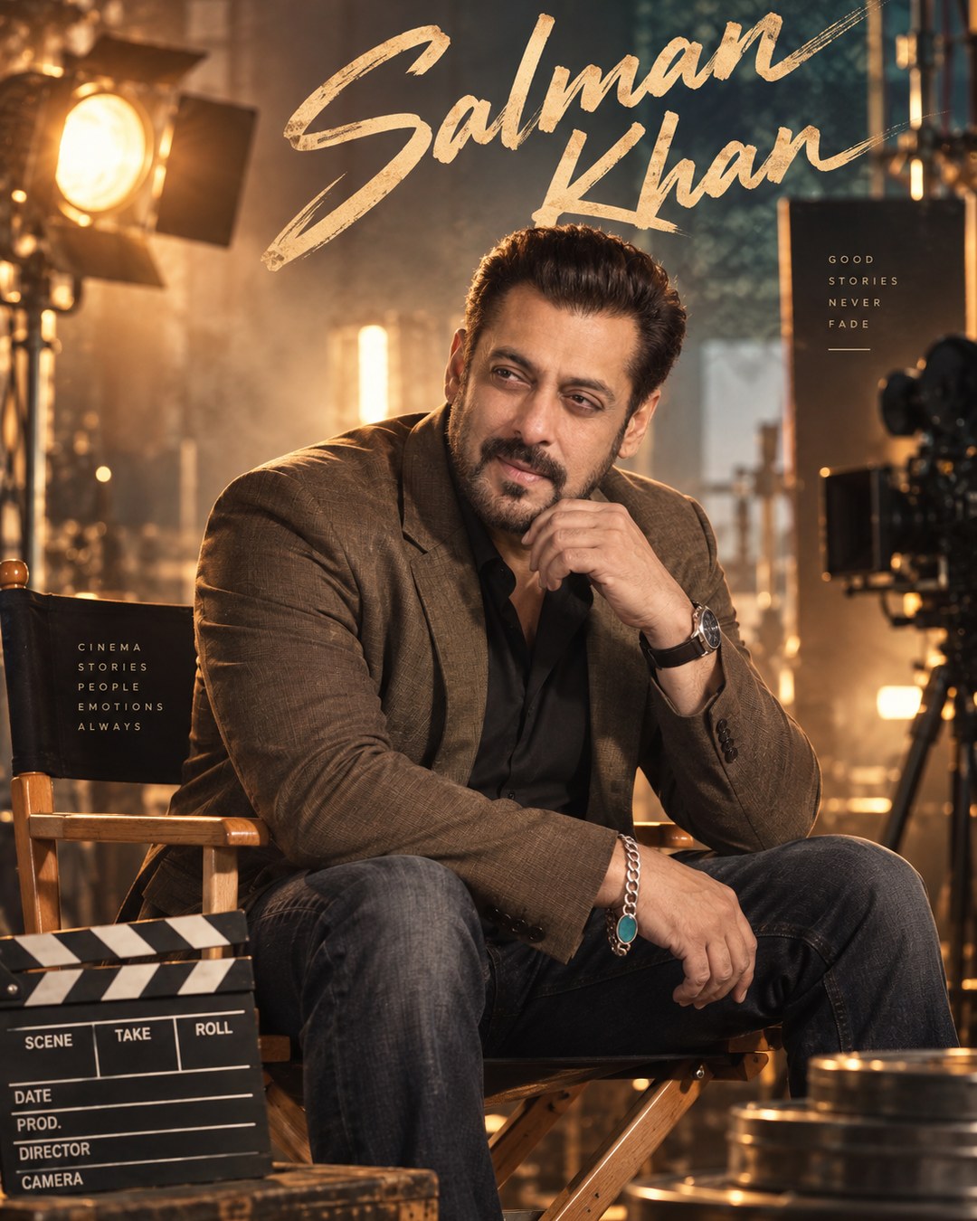 Salman Khan Inspired Backstage Film-Set Male Poster reference poster