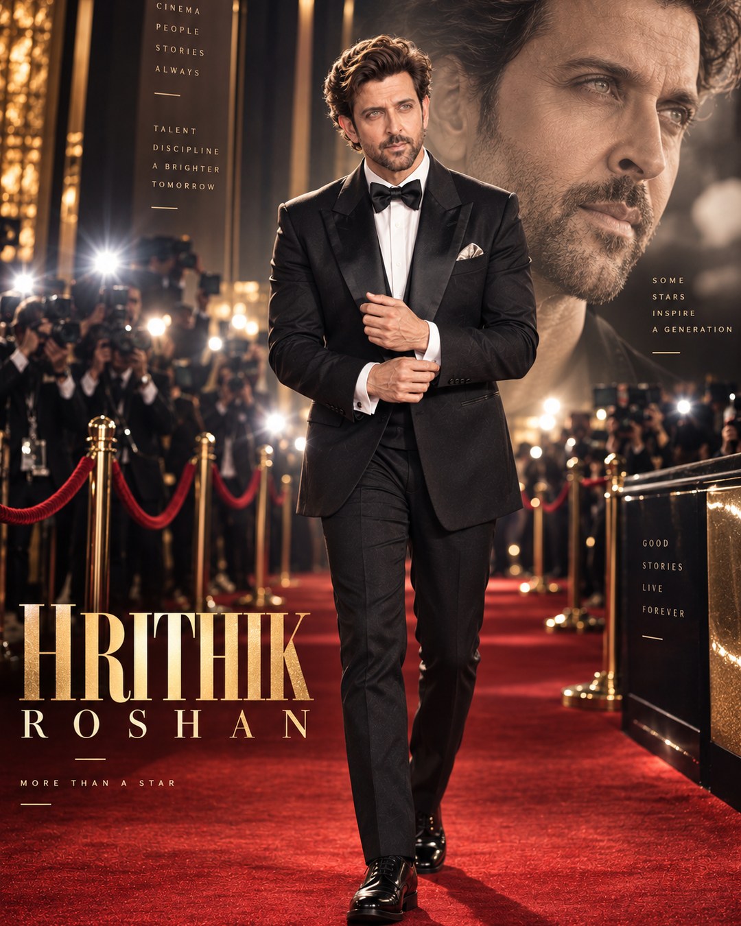 Hrithik Roshan Inspired Awards-Night Spotlight Male Poster reference poster