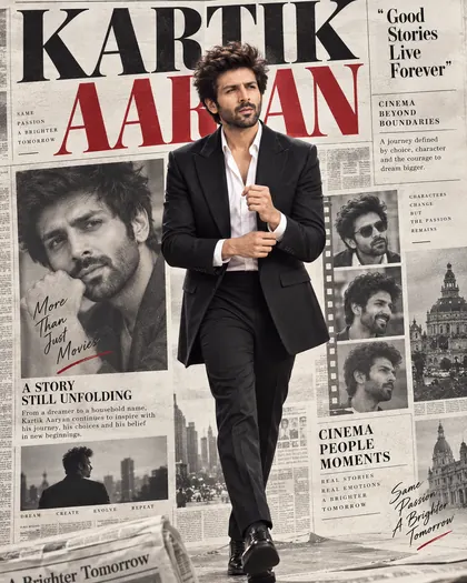 Kartik Aaryan Inspired Newspaper Editorial Male Poster — Congratulations AI poster reference