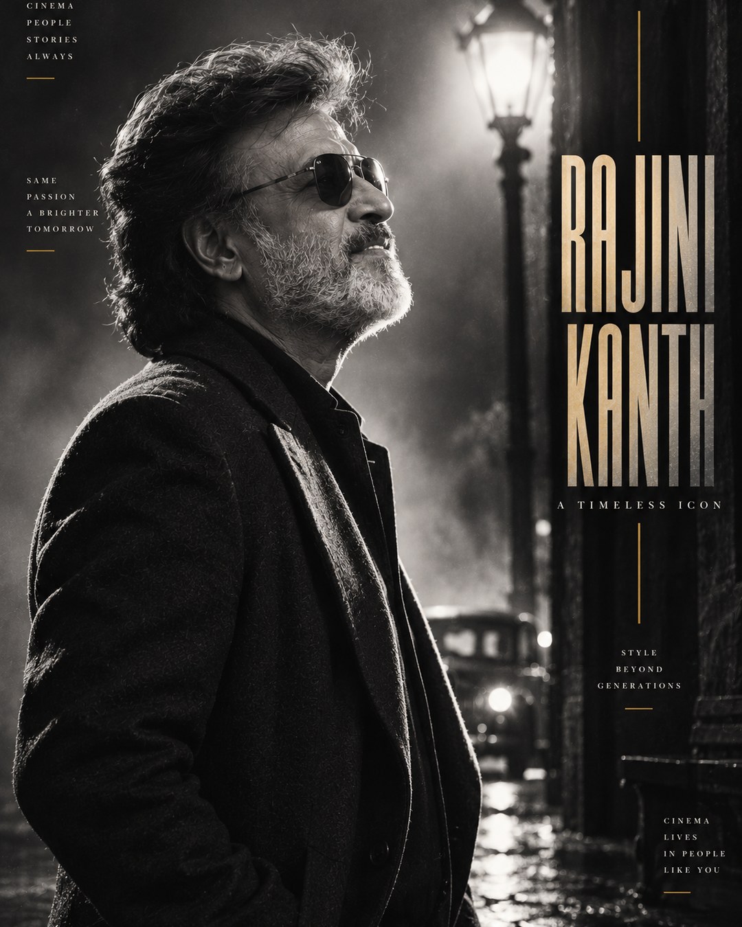 Rajinikanth Inspired Film-Noir Streetlamp Male Poster reference poster