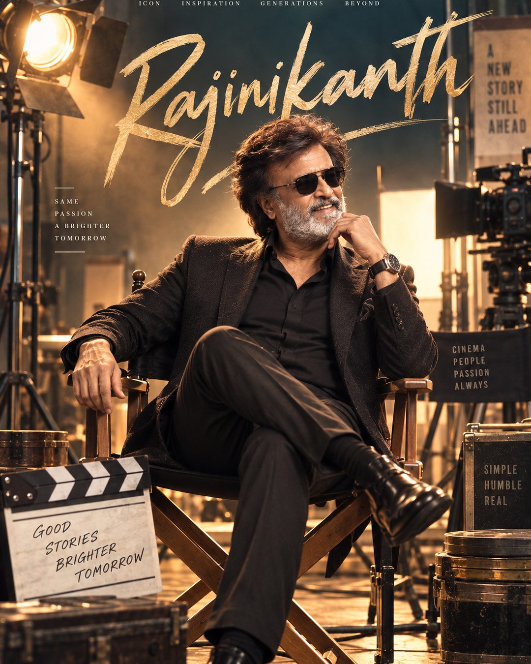 Rajinikanth Inspired Backstage Film-Set Male Poster reference poster