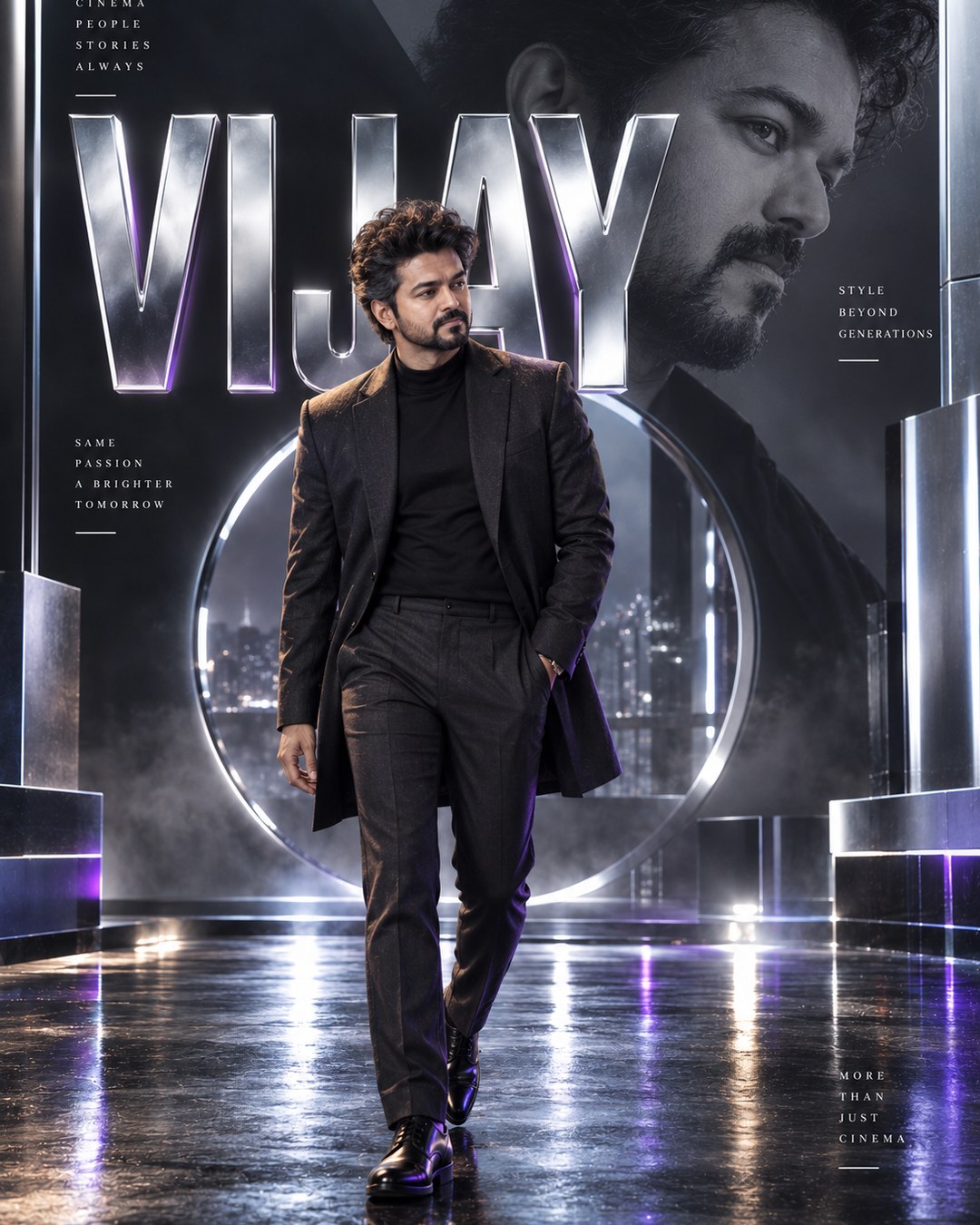 Vijay Inspired Chrome Future Studio Male Poster reference poster