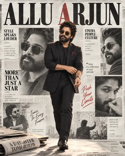 Allu Arjun Inspired Newspaper Editorial Male Poster — Congratulations AI poster reference