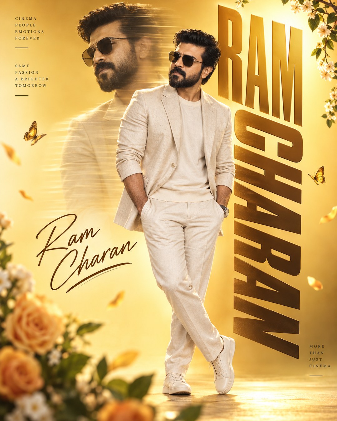 Ram Charan Inspired Motion Ghost Gradient Male Poster reference poster