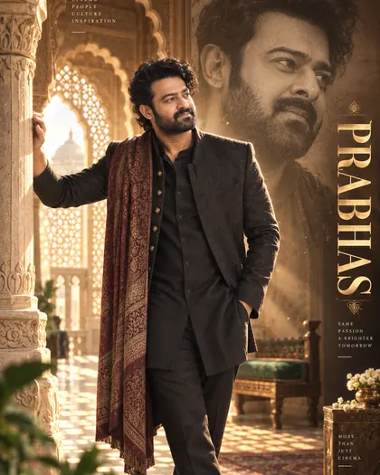 Prabhas Inspired Heritage Palace Window Male Poster — Congratulations AI poster reference