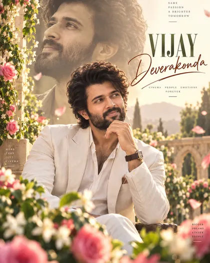 Vijay Deverakonda Inspired Dream Floral Garden Male Poster — Congratulations AI poster reference