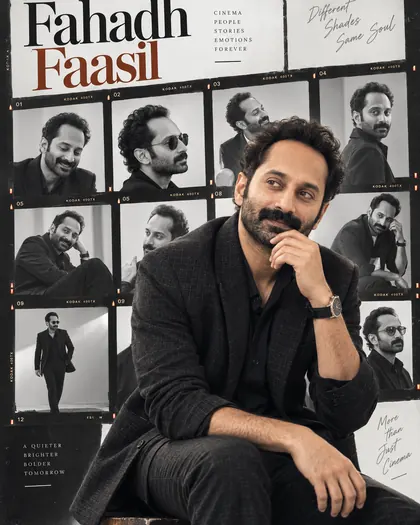 Fahadh Faasil Inspired Contact-Sheet Fashion Male Poster — Congratulations AI poster reference
