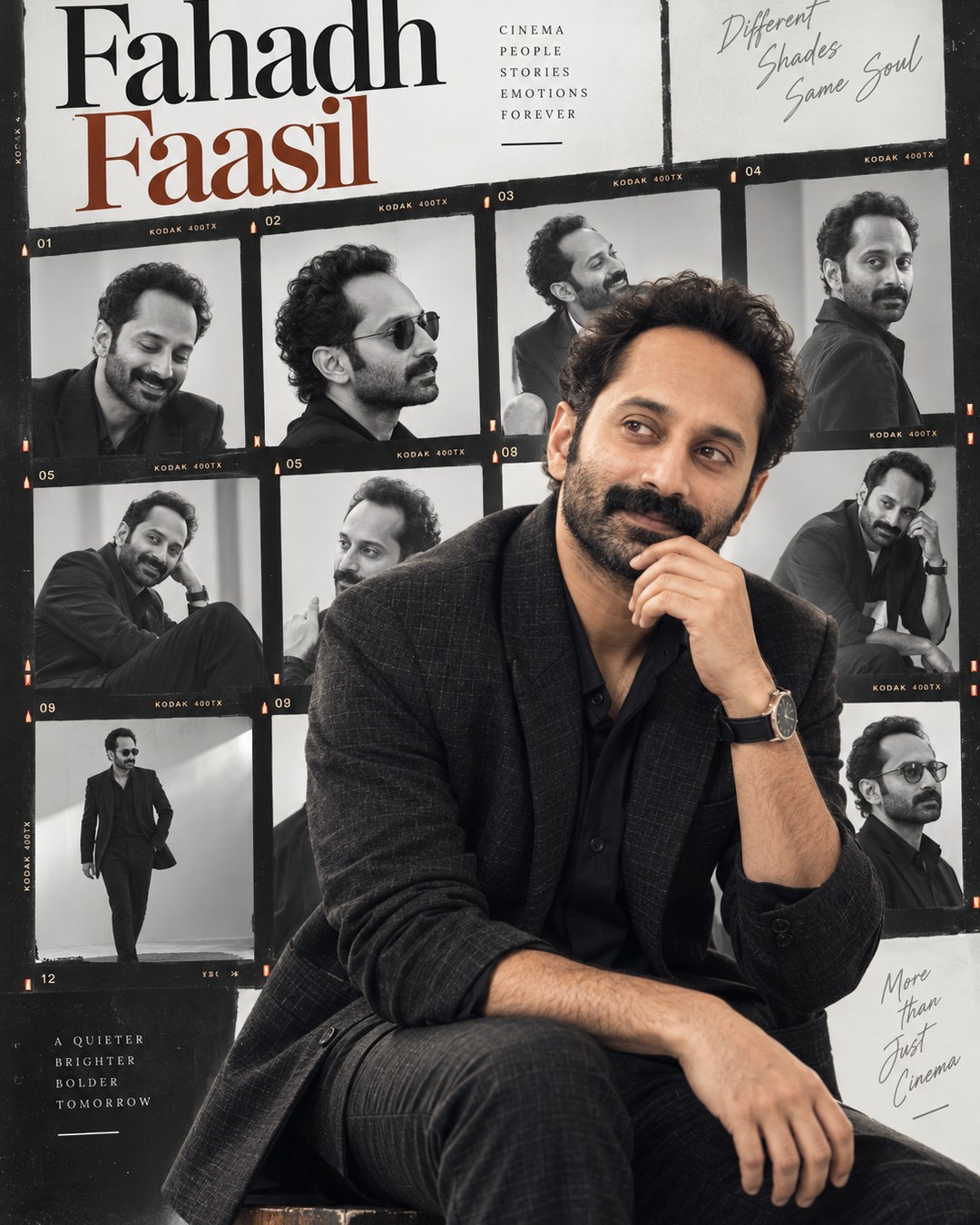 Fahadh Faasil Inspired Contact-Sheet Fashion Male Poster reference poster