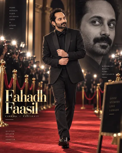 Fahadh Faasil Inspired Awards-Night Spotlight Male Poster — Congratulations AI poster reference