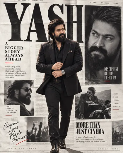 Yash Inspired Newspaper Editorial Male Poster — Congratulations AI poster reference