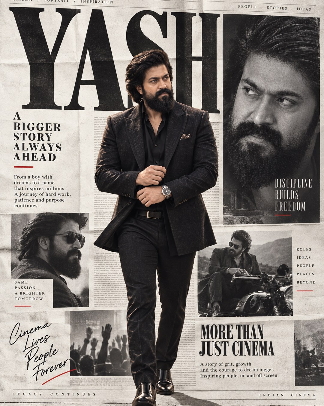 Yash Inspired Newspaper Editorial Male Poster reference poster