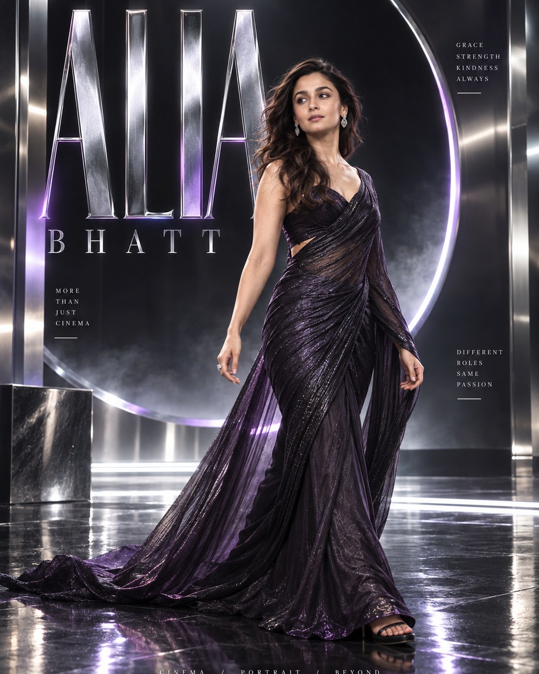 Alia Bhatt Inspired Chrome Future Studio Female Poster reference poster