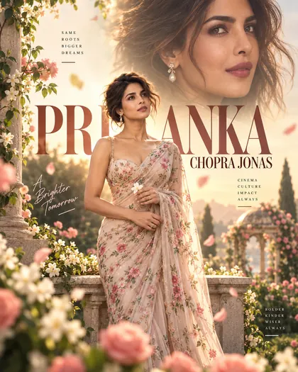 Priyanka Chopra Jonas Inspired Dream Floral Garden Female Poster — Congratulations AI poster reference