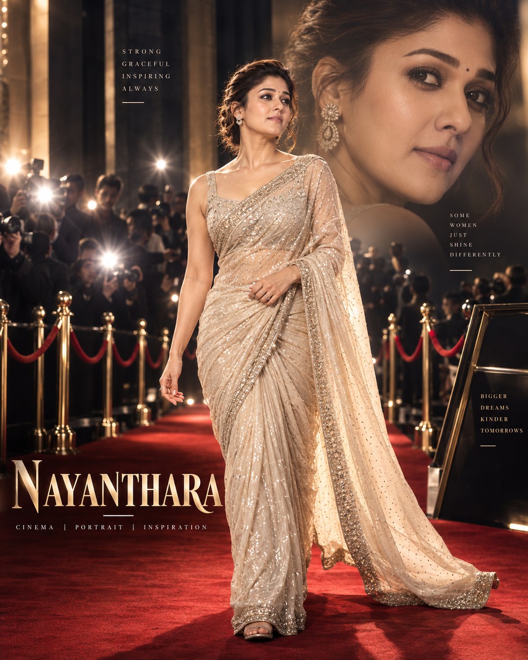 Nayanthara Inspired Awards-Night Spotlight Female Poster reference poster